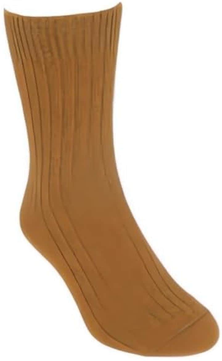 ポッサムメリノ カジュアルリブソックス 登山用靴下 ウールソックス 暖かい靴下 男女兼用 防寒 アウトドア スキー キャンプ スポーツソックス( マスタード, L)
