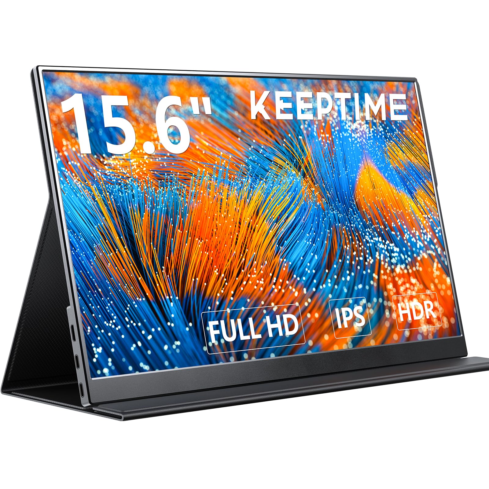 KEEPTIME モバイルモニター 15.6インチ 1920*1080 モバイルディスプレイ ポータブルモニター IPS液晶パネル 非光沢画面 薄型 軽量 マグネット保護カバー付き USB Type