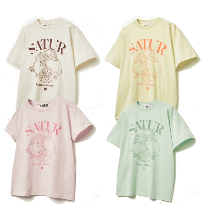 ★送料・関税込★SATUR★Ribbon Citron Graphic T-Shirt★ SATUR] Ribbon Citron Graphic ティーシャツ ☆送料込