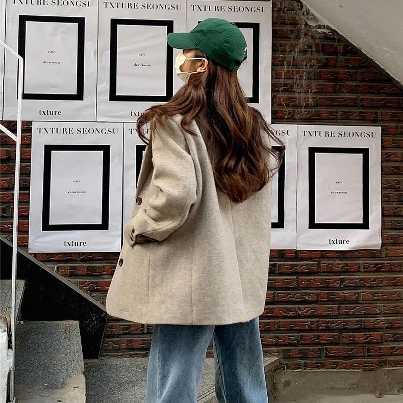 ジャケット レディース アウター ショート丈 長袖 ルーズ 前開き ボタン ポケット 大人可愛い きれいめ シンプル 上品 お洒落 かっこいい レトロ オルチャン 黒 2XL ビジネス デート ママ 5,375円