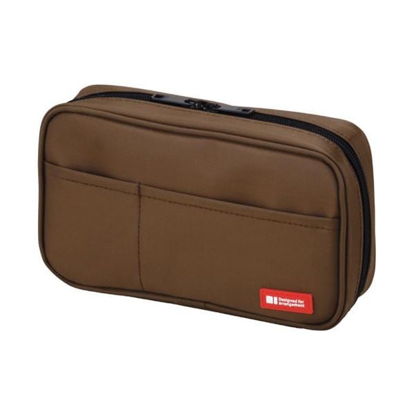 （まとめ） リヒトラブ ペンケース（ブックタイプ）茶 A-7551-9 1個 (×5セット)