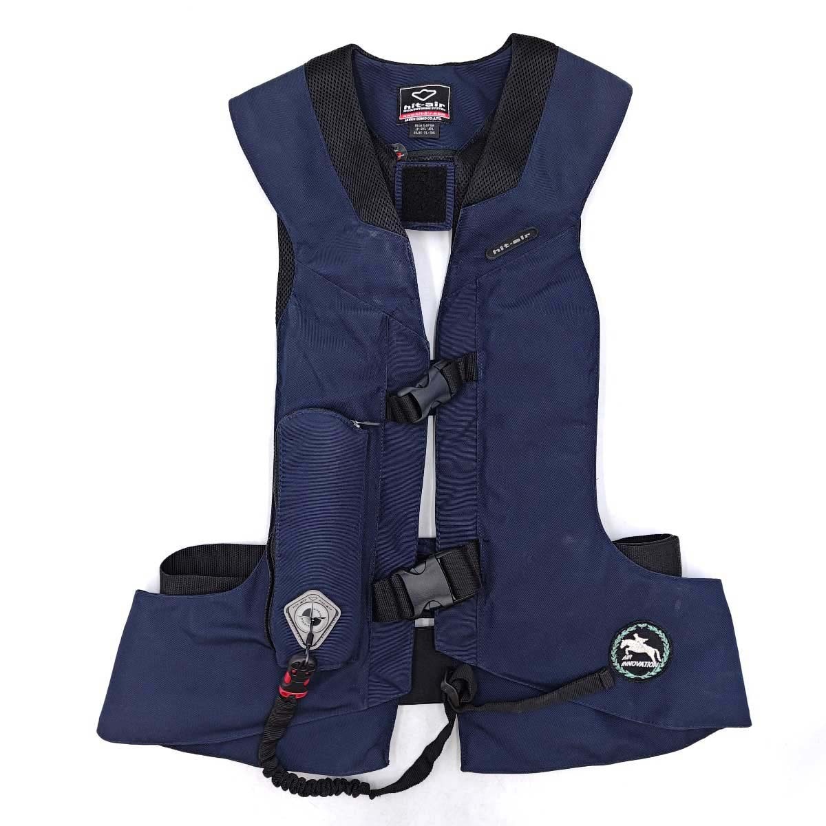 【中古】ヒットエアー H-Model H-L 乗馬プロテクター エアバッグ ベスト 2XL-4XL ネイビー hit-air 馬具 馬術