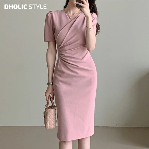 [メガ割りSALE]タックカシュクールスリムワンピース・p533337 7,877円