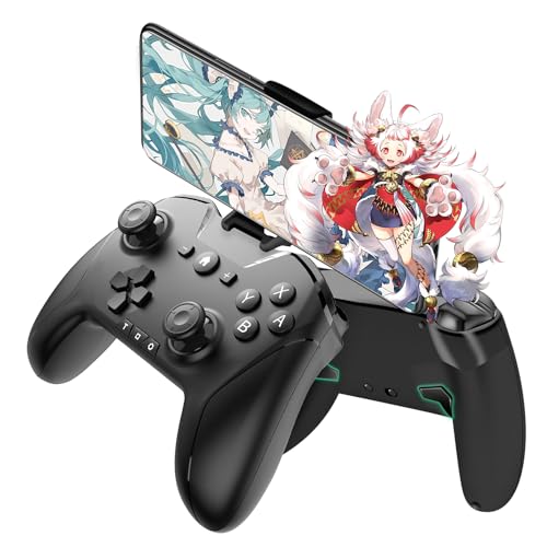 ワイヤレス コントロー ラー Switch/PC/IOS/Android全対応【方向ボタンレイアウト可能/背面ボタン/スマホホルダー付き】プロコン ゲームパッド 自動連射 Bluetooth/2.4G