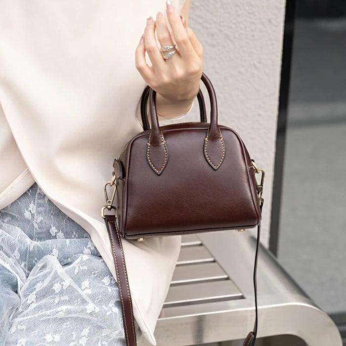 本革 ミニボストンバッグ ハンドバッグ 2way ミニショルダーバッグ レディース 小さめ ショルダーバッグ 本革 ミニトートバッグ 大人 軽量 ミニハンドバッグ 手