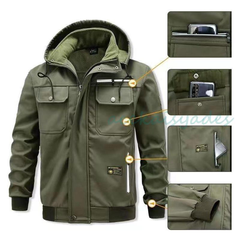 【2025新作SALE】作業着 メンズ 上下セット ジャケット カーゴパンツ ストレッチ 作業服 防寒着 作業着 防水防寒ジャケット 防風 撥水 裏起毛 冬用 あたたかい 軽量 保温 黒