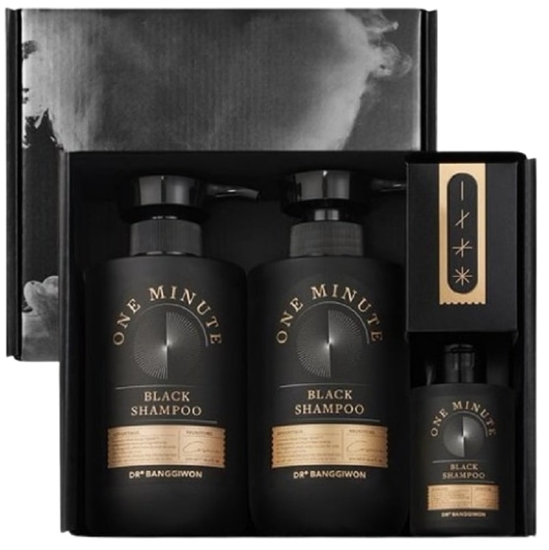 カラー 1分 ブラックシャンプー 500ml x 2個入 セット (鎮静/弾力/保湿/栄養供給/活力/光彩/しわ防止)