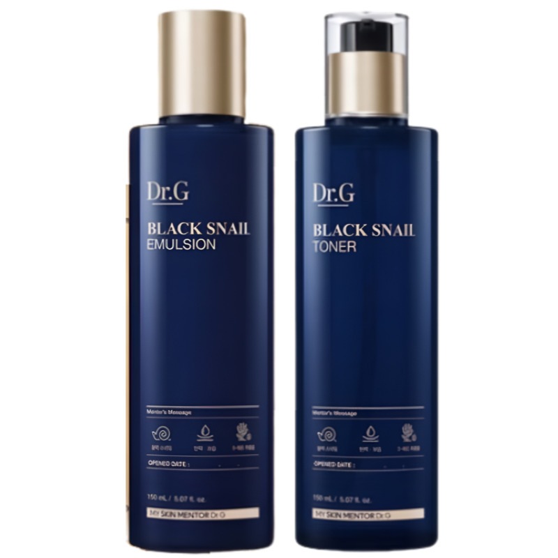[基礎セット] ブラック スネイル トナー 150ml + エマルジョン 150ml水分保湿栄養肌の弾力肌トーンケアブライトニング