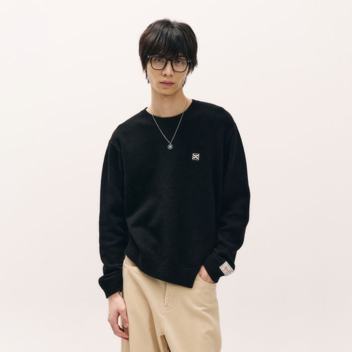 ダブリンアンバランスカシミアブレンドニットクラシックブラック