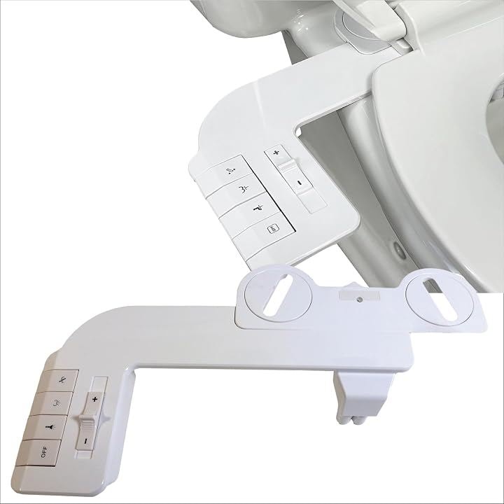 電源不要 トイレ洗浄便座 水圧式 非電源式 後付け 取り付け簡単 普通便座交換用 強さ調節 ビデ おしり ノズル洗浄 取扱説明書付き (ホワイト)