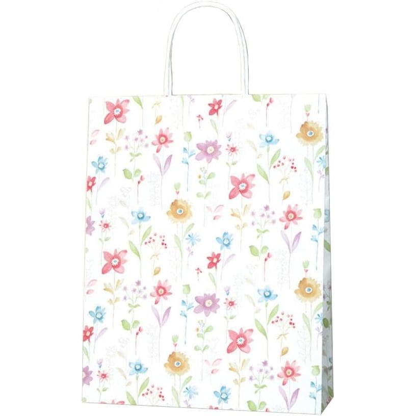 （まとめ買い）シモジマ HEIKO 手提げ紙袋 25チャームバッグ 25CB MS1 フラワーアラカルト 50枚 幅270xマチ80x高340mm 003276831 [x3セット]