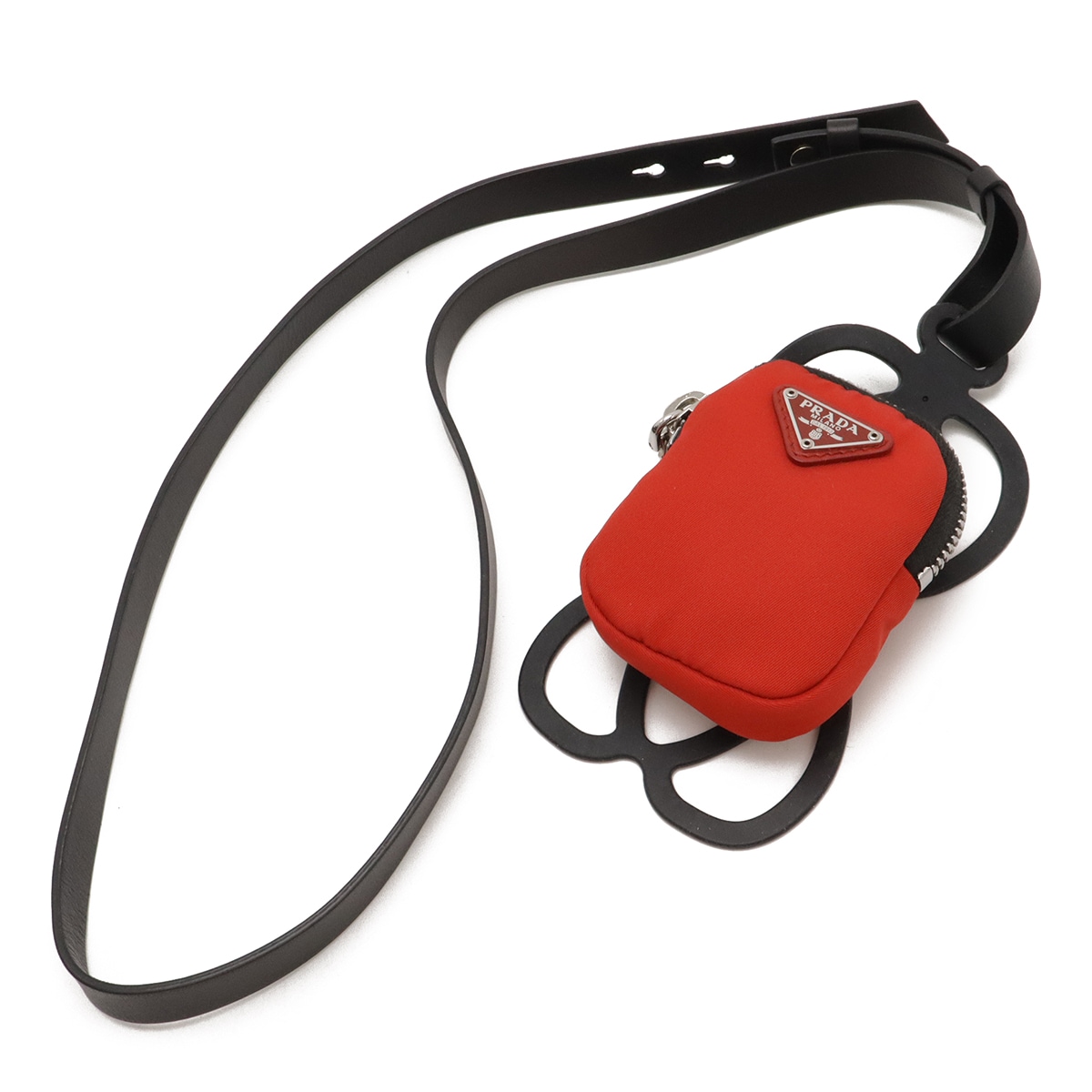スマートフォンケース スマホホルダー ネックストラップ ポーチ付 ラバー ナイロン ROSSO レッド オンラインブティック購入品 1ZT00
