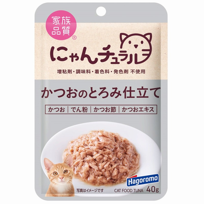 まとめ買い）にゃんチュラルパウチ かつおのとろみ仕立て 40g 猫