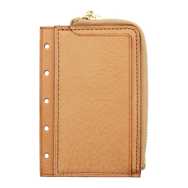 オールリネアヴァスカボックス ミニ5 ジッパーポーチ【ナチュラル】本革 日本製 514-4