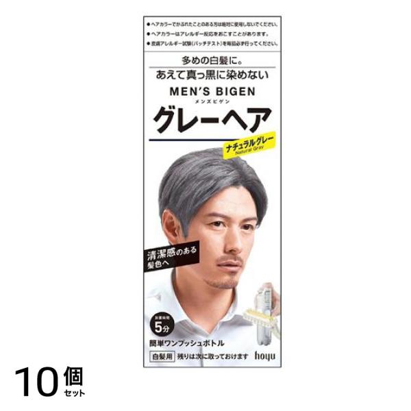 メンズ グレーヘア 白髪ぼかし ナチュラルグレー 1組入 10個セット