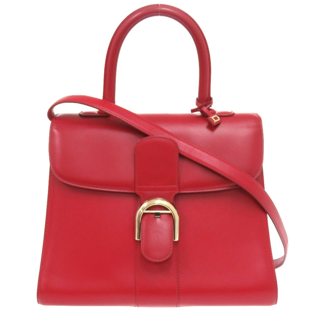 美品 ブリヨンMM ハンドバッグ レザー/レザー リップスティック 1937【中古】 レディース