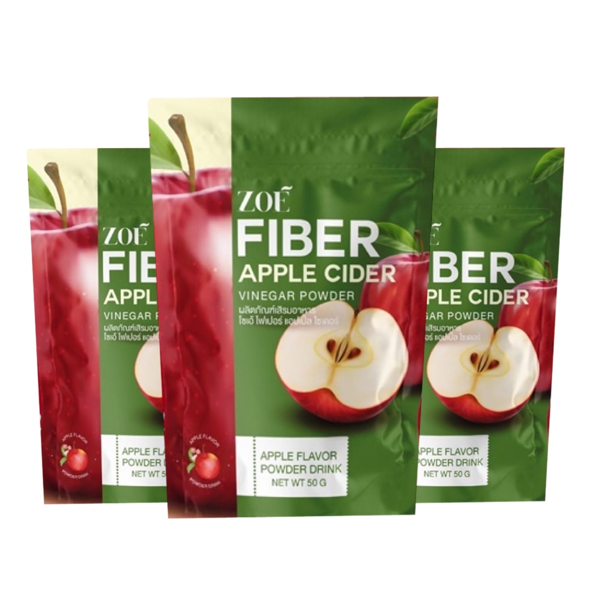 ZOE FIBER APPLE CIDER 1 Pack / 50g. x 3 packs