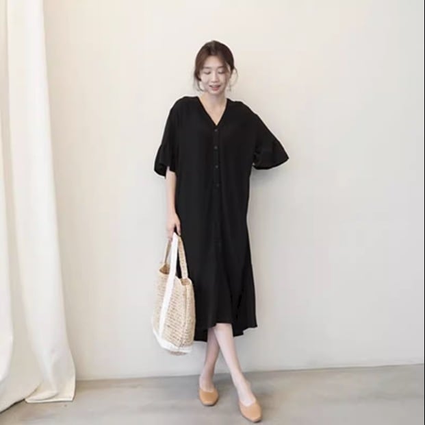 ワンピース シャツワンピース ロングワンピース カーディガンスカート ロングドレス リネン Vネック 大きいサイズ ゆる ゆったり 半袖 レトロ 通勤 夏 カーディガン ポリエステル