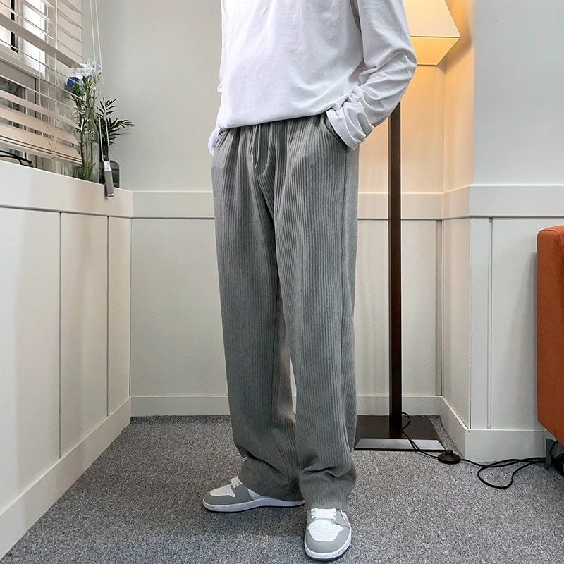 パンツ メンズ 秋 ワイドシルエット ストレート シンプル カジュアル デザイン感