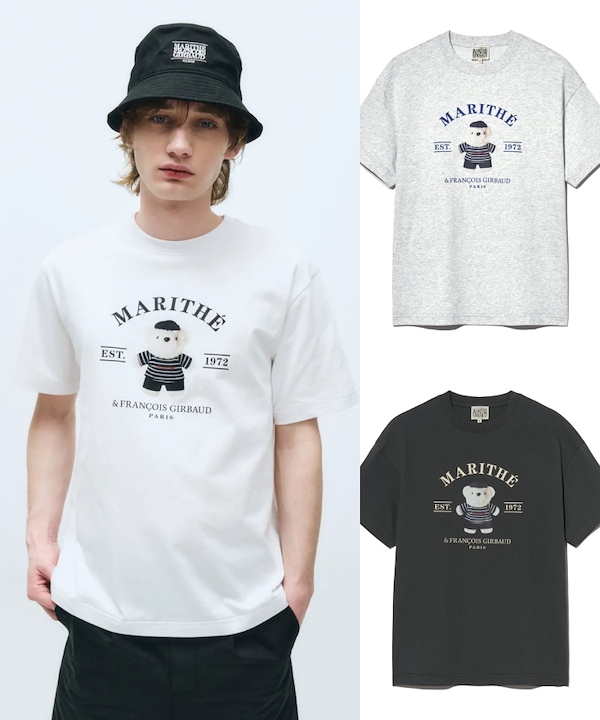 Qoo10 マリテフランソワジルボー BEAR IMAGE TEE ロゴ 半袖