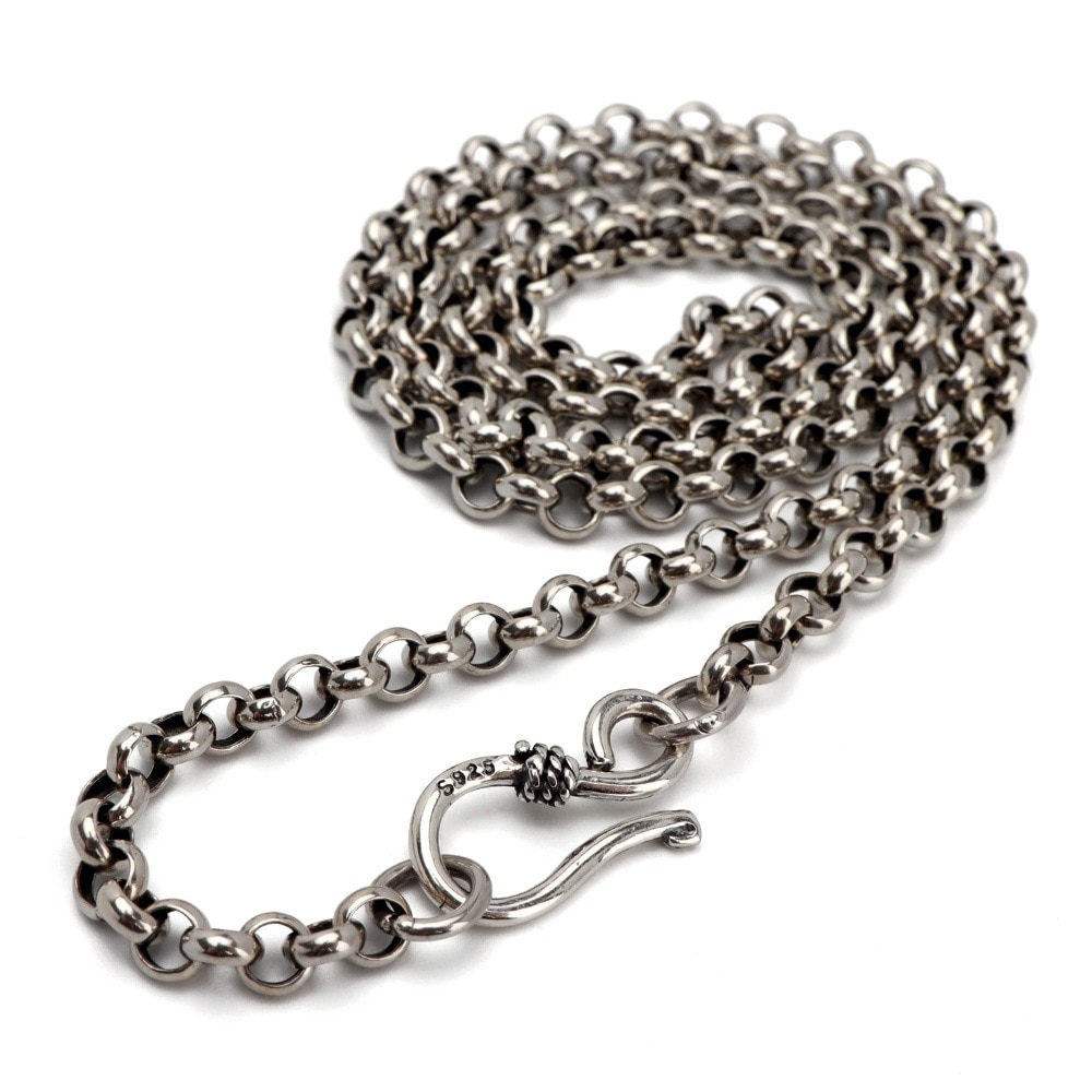 925 ロールチェーンネックレス 幅3.5mm [cs026]