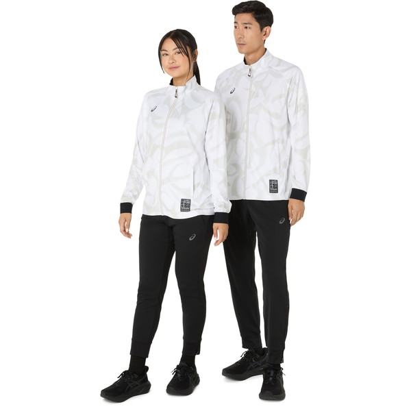 asics アシックス ドライグラフィックストレッチニットジャケット マルチ カジュアル ウェア 2031E985-100