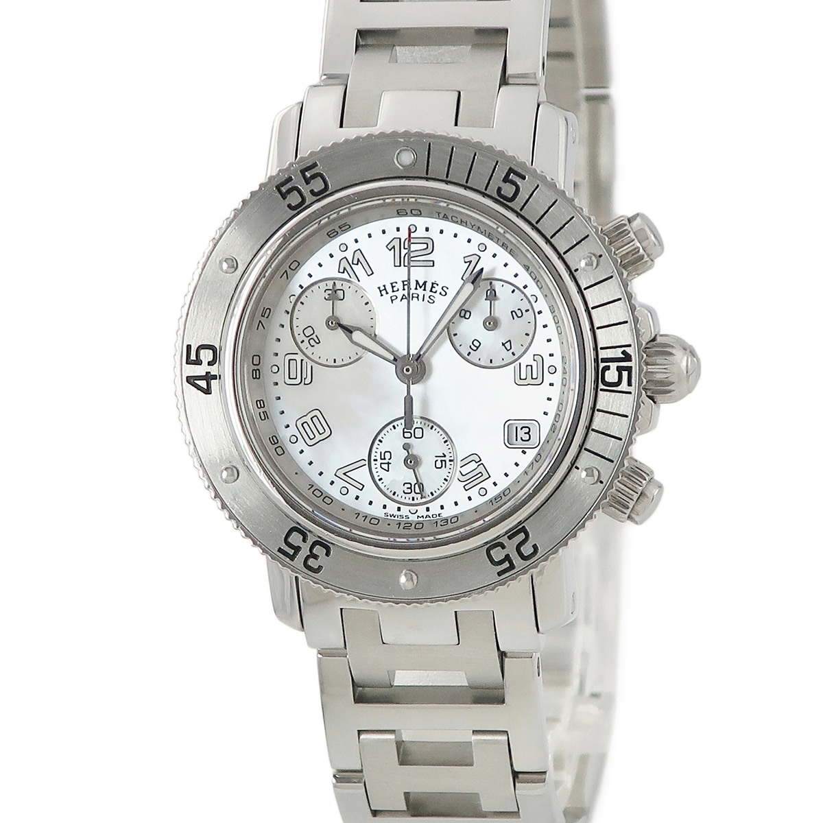 クリッパー ダイバー クロノグラフ CL2.310 クオーツ レディース OH済 シェル アラビア 3年保証