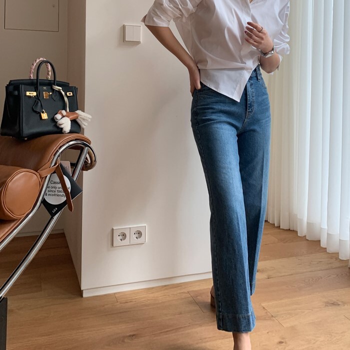 ボトムス パンツ ワイドパンツ 膝下 ロング ロング丈 ワイド デニム かわいい 大人可愛い きれいめ シンプル カジュアル 大人 おしゃれ お洒落 大人可