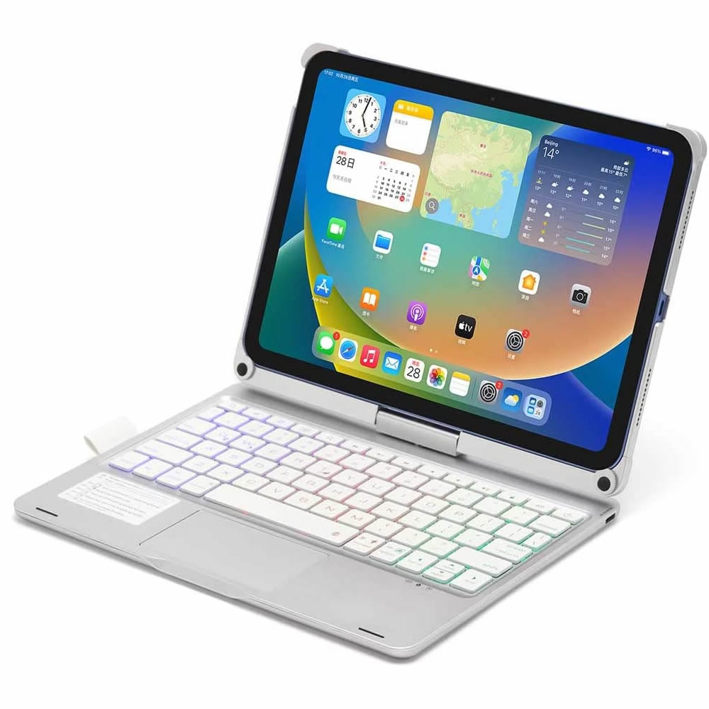 iPad 10.9 2022 第10世代 Bluetoth キーボード ケース 一体型 タッチパッド ワイヤレス 360度回転 リチウムバッテリー内蔵 人気 かっこいい リモートワーク