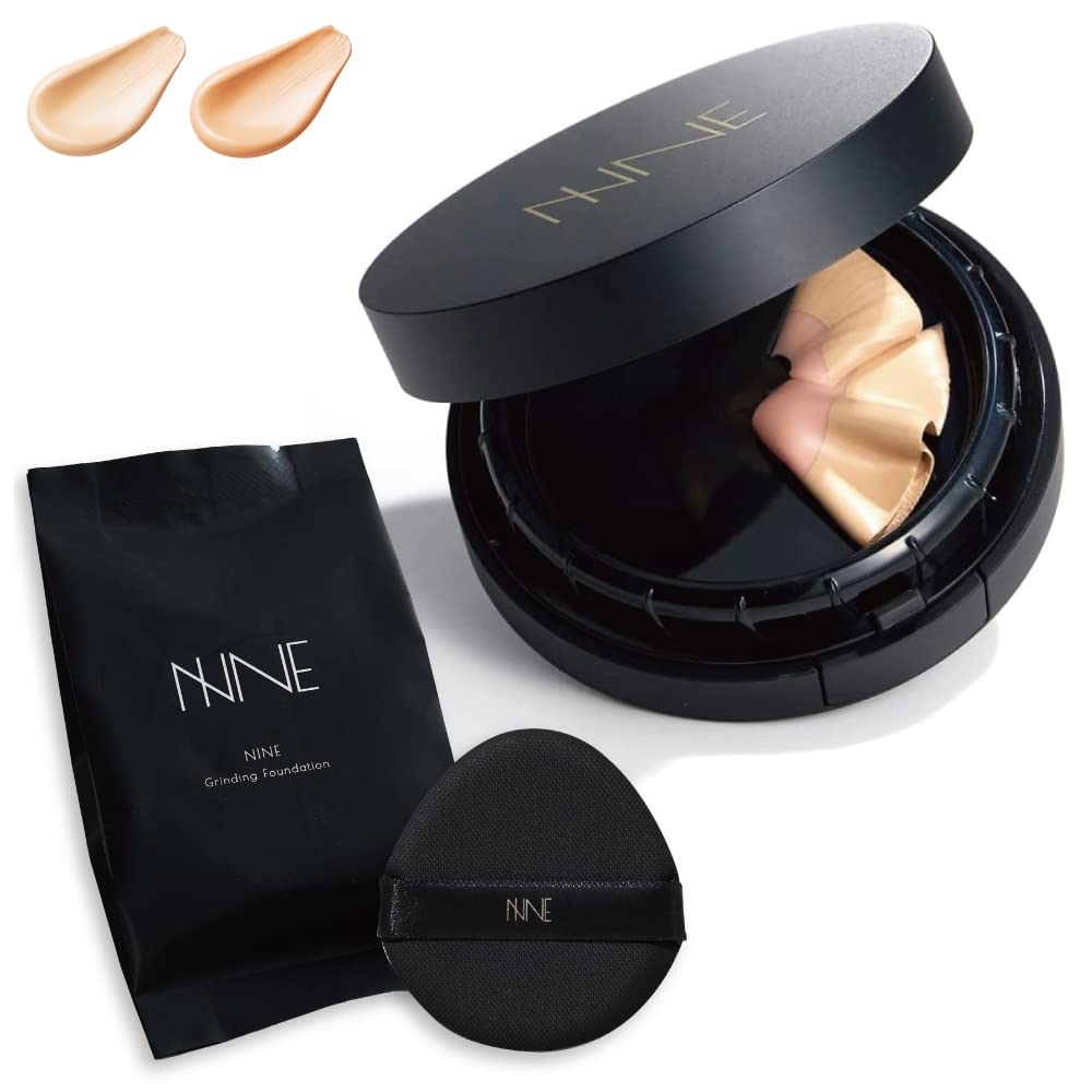 NNEファンデーション [ ニードルファンデ 針ファンデ グラインディングファンデ カバー力 ツヤ肌 水光肌 韓国 UVカット SPF50 PA++++ ] (本体+詰め替えレフィル（ライトベージュ