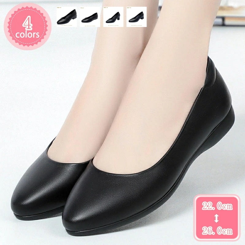 777円OFFクーポン パンプス ぺたんこ ローヒール 走れる 痛くない 歩きやすい フラットシューズ 選べるヒール ポインテッドトゥ ミドルヒール 黒 無地 シンプル かわいい おしゃれ 大きいサイ