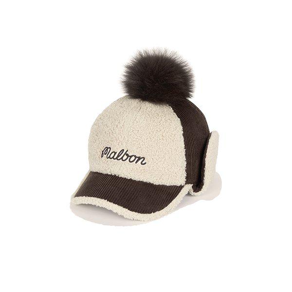 [マルボン公式] リアルファーポンポン コーデュロイ耳当てキャップ BROWN (WOMAN) 24,680円