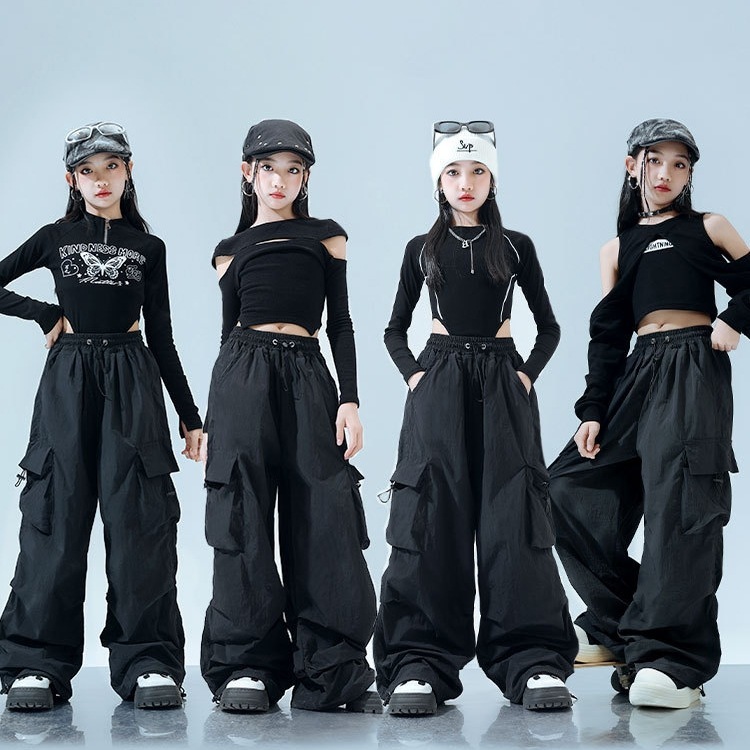 キッズダンス衣装 【短納期】 ストリートダンス＆ヒップホップ風 キッズ/ジュニア クールファッションセット 子供用 セットアップ ヒップホップ ジャズ 演奏会 応援団 7