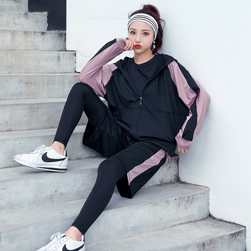 トレーニングウエア スポーツウェア フィットネスウェア 4/5点セット レディース ウォーキング スポーツブラ パッツ パーカー Tシャツ ヨガウェア 吸汗 速乾