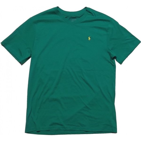 ボーイズサイズ 半袖 Vネック ワンポイント Tシャツ グリーン boys PR2-028