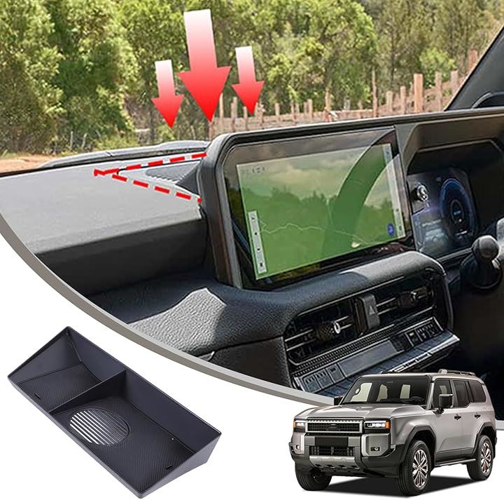 トヨタ ランドクルーザー 250 ランクル250 専用 収納ボックス ナビ ナビ後部収納ボックス ナビ収納ボックス 収納バッグ ABS製 取付簡単 車用収納 車内 小物入れ 便利グッズ