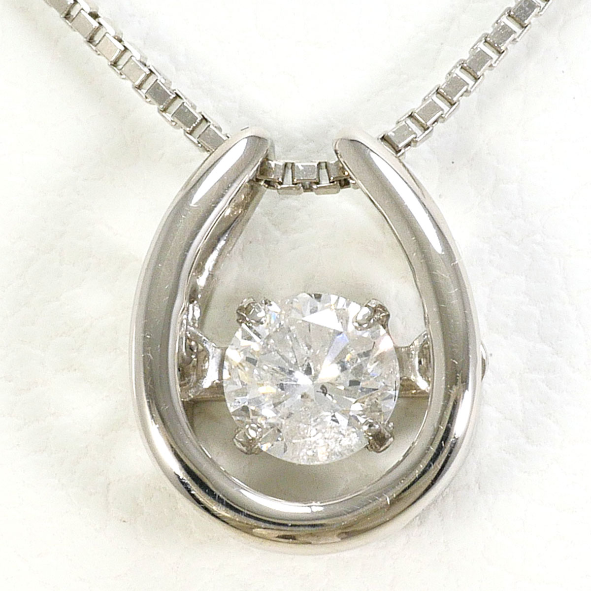 PT900 プラチナ PT850 プラチナ ネックレス ダイヤモンド 0.20ct 鑑別書 総重量約2.9g 約40cm 中古