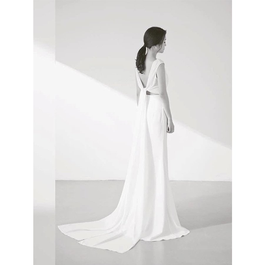 ウエディングドレス 購入 ノースリーブ 白 二次会 安い エンパイア 花嫁 フォトウエディング ビー 11,520円