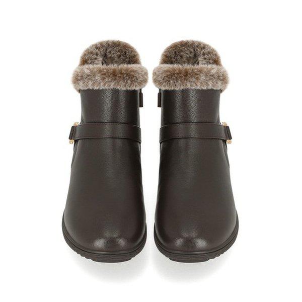 軽量クッション起毛防寒女性アンクルブーツ1XWA67XG_GN