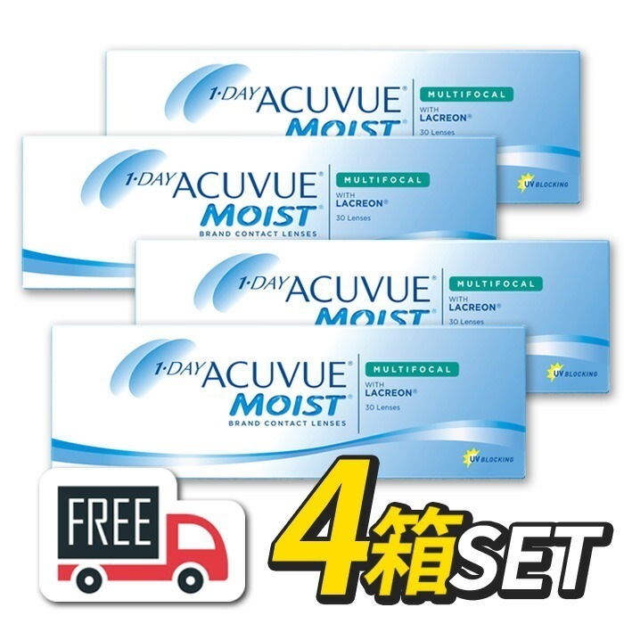 ワンデーアキュビュ－モイスト マルチフォーカル 4箱セット（1箱30枚入）遠近両用 コンタクトレンズ 1日使い捨て ジョンソン エンド ジョンソン ポスト便