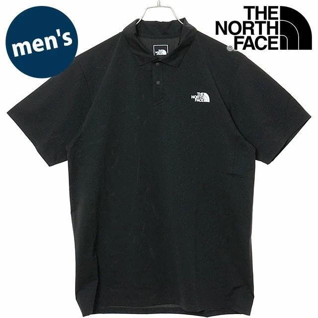 メール便 ショートスリーブテックポロ [NT22598-K] メンズ TNF アウトドア トップス 半袖ポロシャツ 抗菌防臭 ブラック 正規取扱店