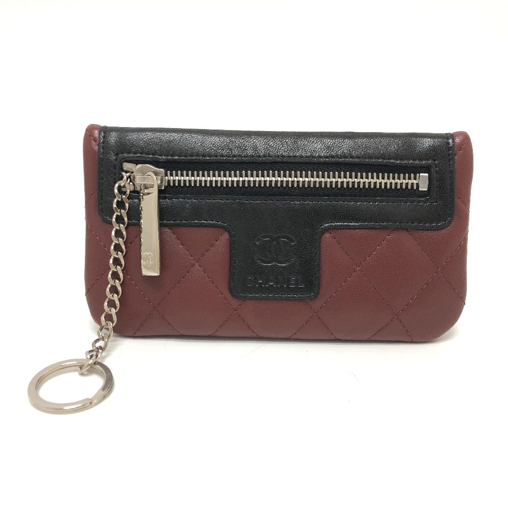 コインケース CC ココマーク マトラッセ キルティング キーリング付き バイカラー 財布 小銭入れ レザー ブラック 26,455円