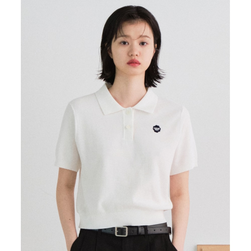 COVERNAT 女性用首輪ハーフニットアイボリー