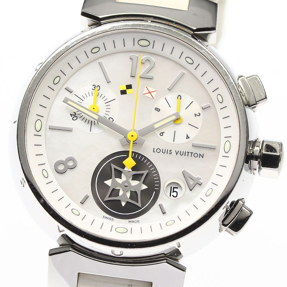 ルイヴィトン LOUIS VUITTON Q132C タンブール ラブリーカップ クロノグラフ クォーツ レディース 箱保証書付き_791981【中古】