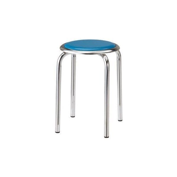 TM-24M-B ブルー 丸イス メッキ仕上げ脚 (Φ320XH445) メーカー直送