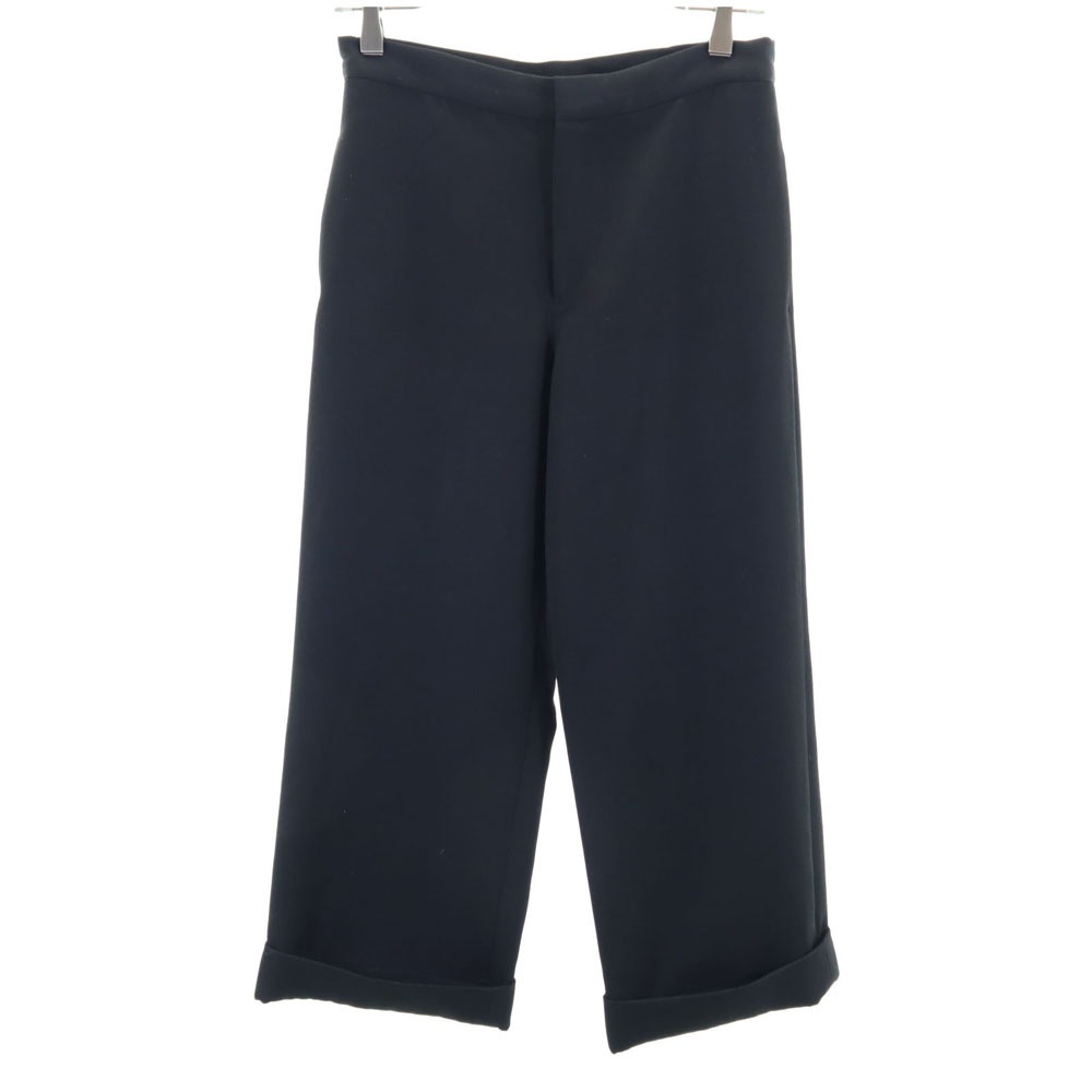 ウールブレンド クロップド丈 スラックスパンツ 1 黒 メンズ