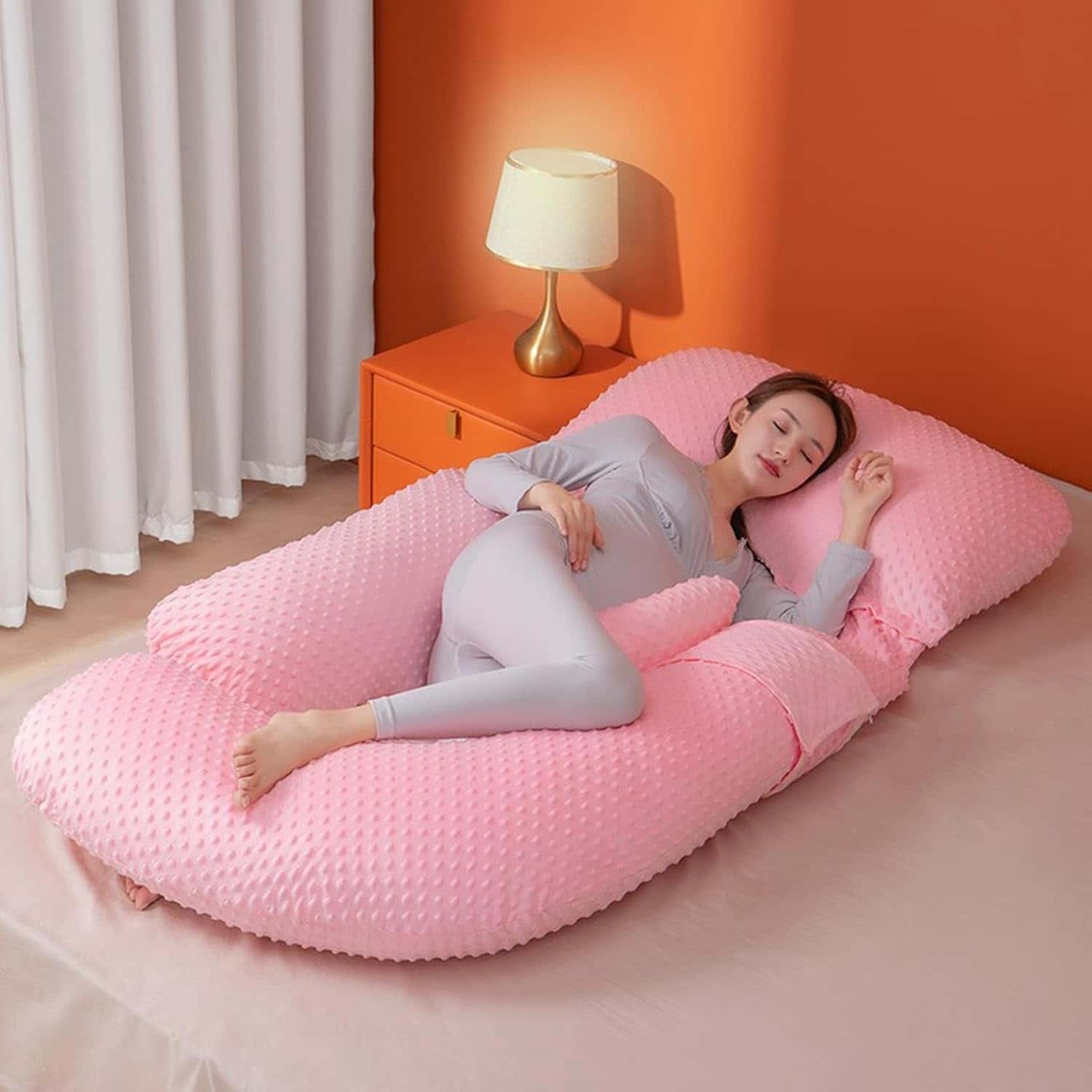 妊婦用 G字型授乳枕 抱きまくら 高反発 衝撃吸収 大きい U字型クッション 肘置き 足置き 腹部サポート 横向き対応 ベッド落下防止 快眠 疲れ解消 うつぶせ枕 背もたれクッション