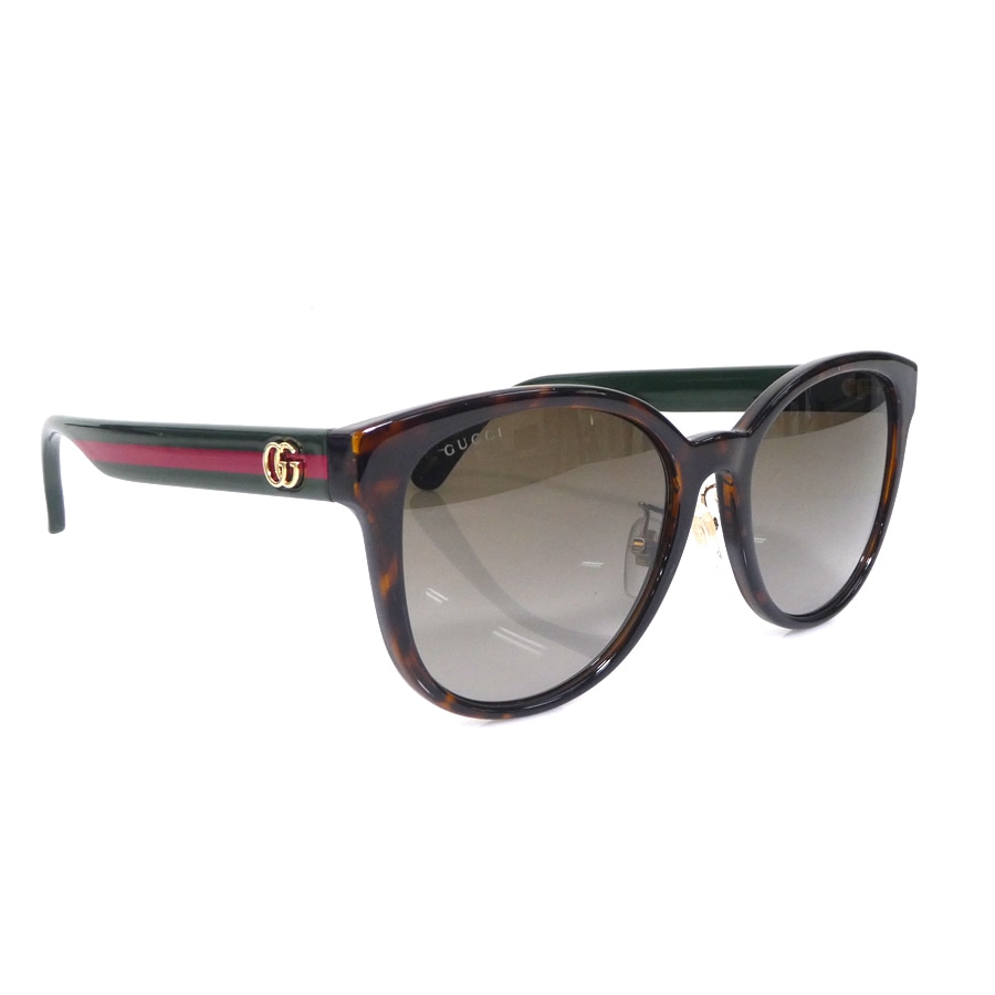 グッチ GUCCI サングラス プラスチック ブラウン/グリーン/レッド ゴールド メンズ e61785i