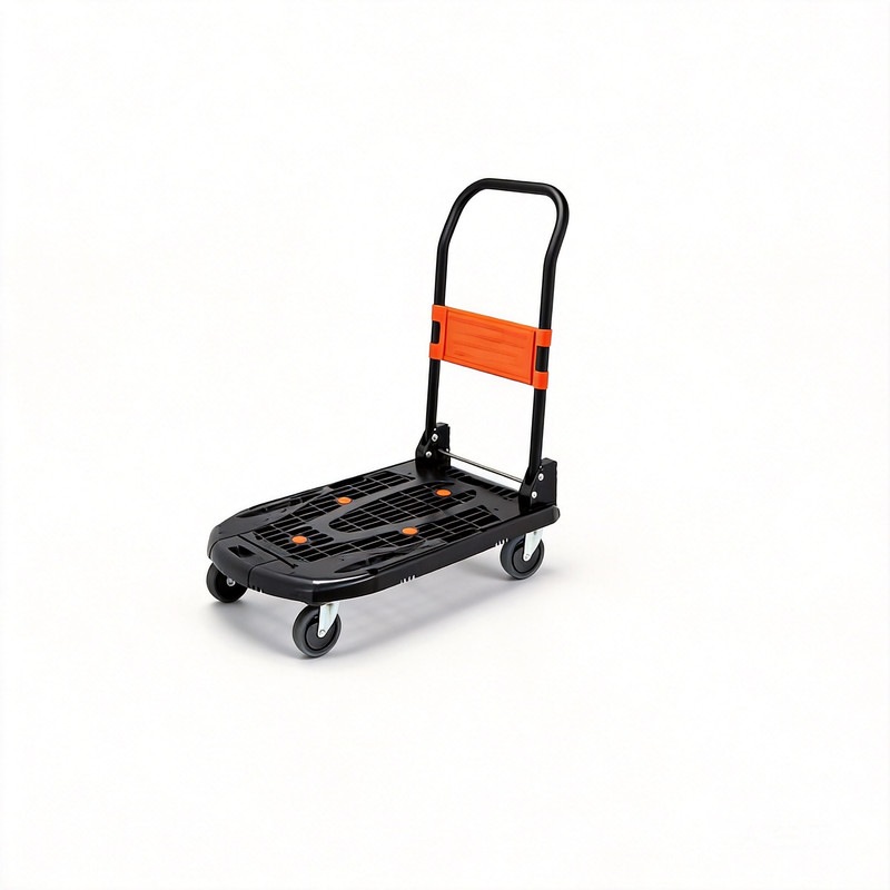 新型 樹脂製運搬車 樹脂 台車 折り畳み黒 780×490mm 自重6.8kg 軽量