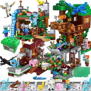 レゴ互換　ブロック　レゴ　マイクラ　ジャングル密林　大容量セット　収納ボックス付き　LEGO ミニフィグ おもちゃ キッズ 子ども
